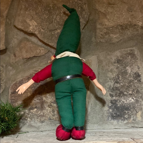 Vintage 50/60s plastic Face x Plush Elf Doll. - Picture 4 of 11